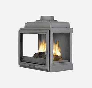 Insert à bois en fonte Eliseo 77 P 2 côtés vitrés Insert à bois en fonte Eliseo 77 P 2 côtés vitrés