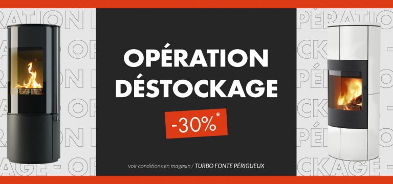 Déstockage - Turbo Fonte Périgueux - poêles à bois d'exposition à -30%
