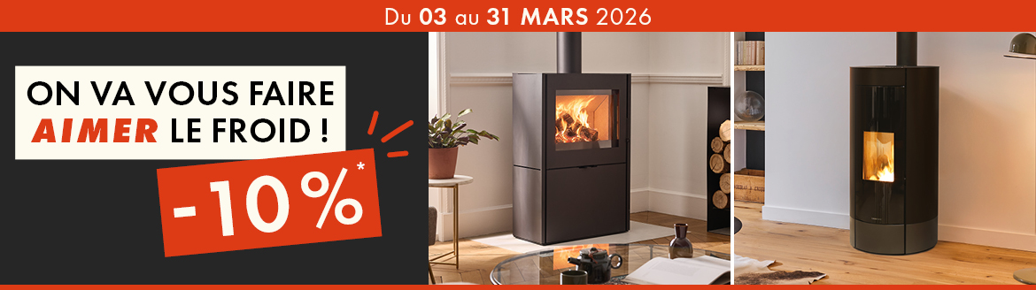 Promotion exclusive sur les poêles et cheminées design chez Turbo Fonte Vannes.